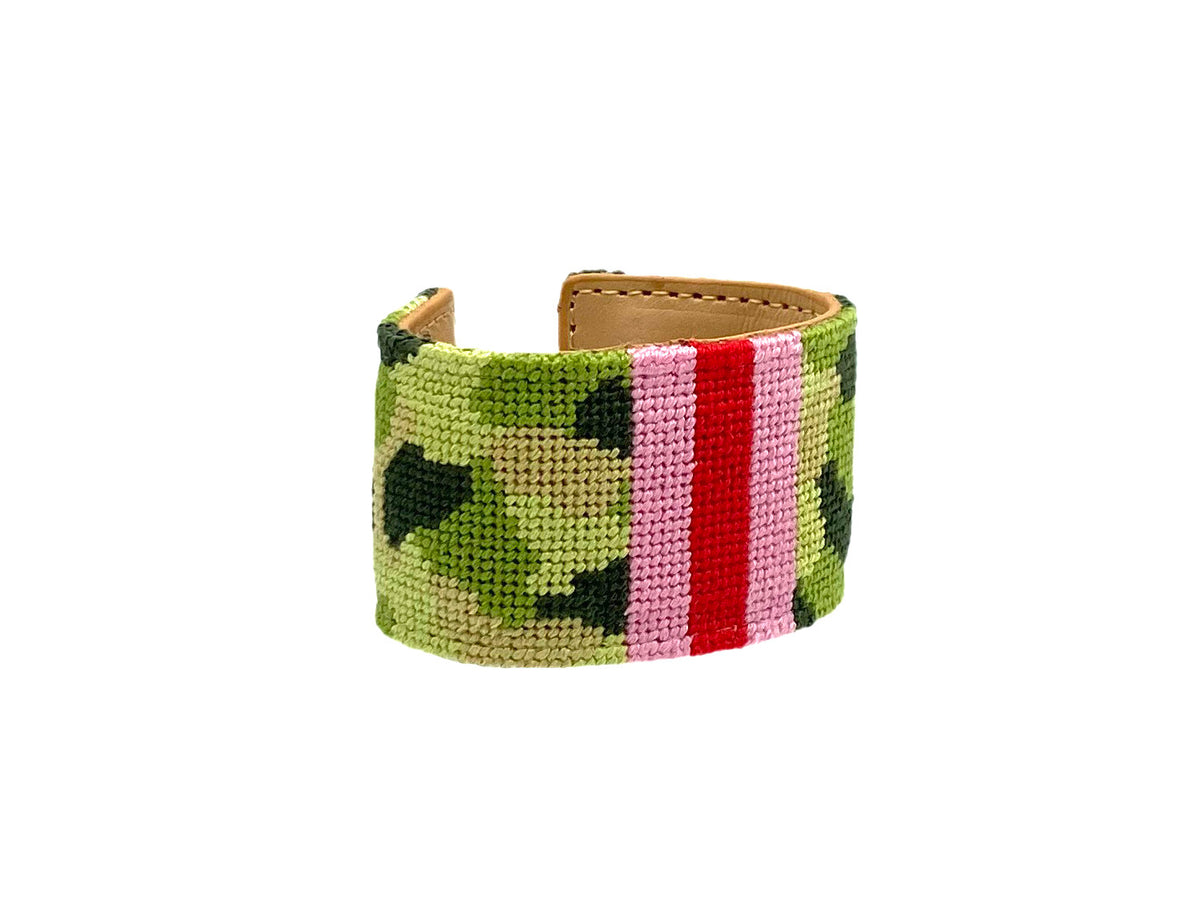 Gingham Green Cuff Bracelet Kit C-33 — Needlepoint Junction
