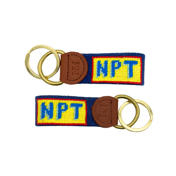 NPT needlepoint keychain