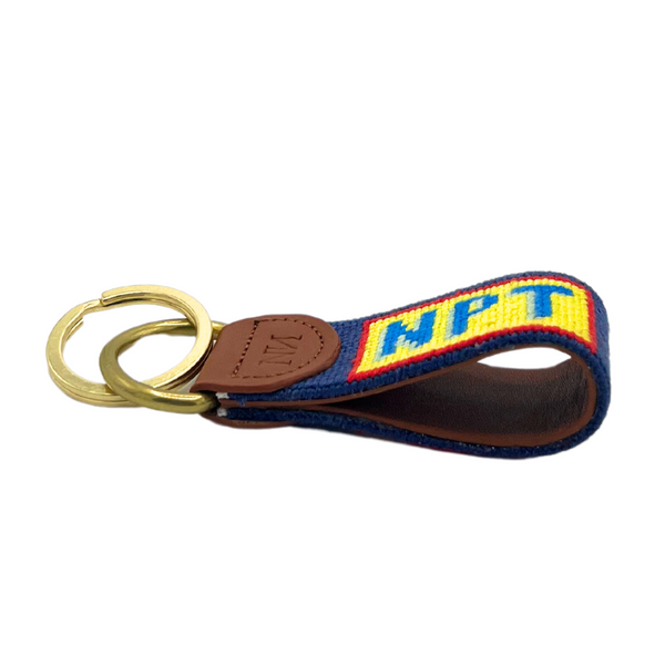 NPT needlepoint keychain