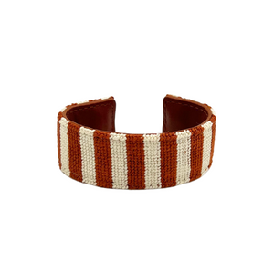 brown striped slim needlepoint cuff
