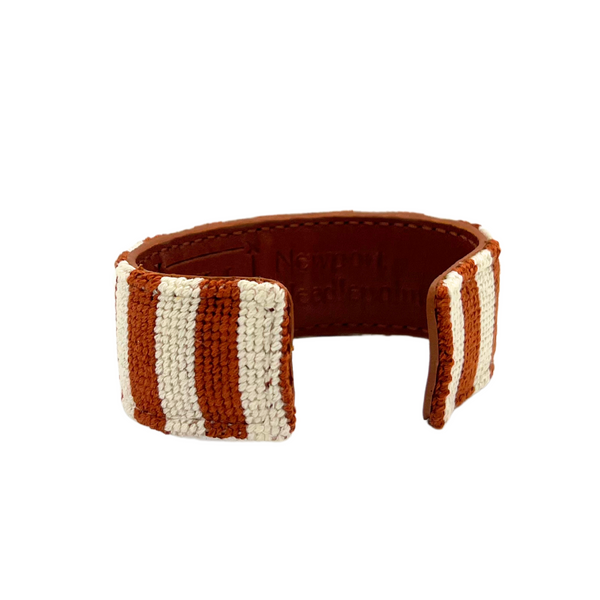 brown striped slim needlepoint cuff