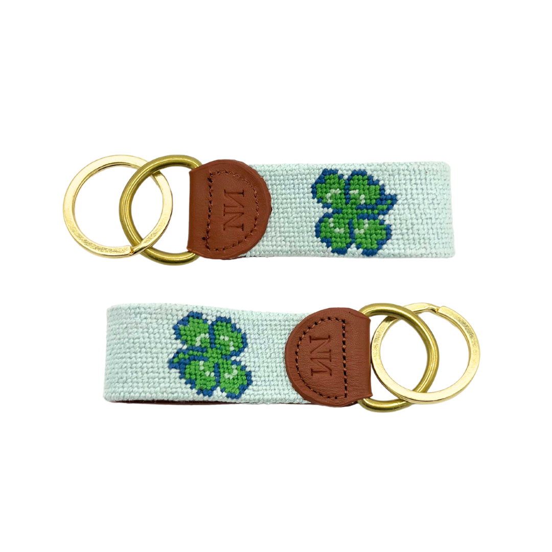 lucky needlepoint keychain