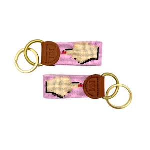 middle finger needlepoint keychain