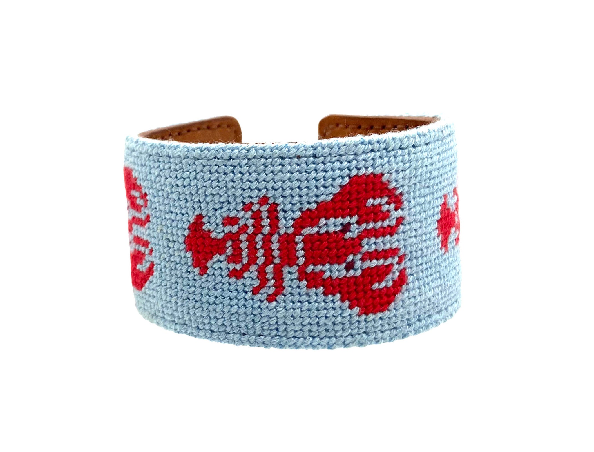 lobster needlepoint cuff