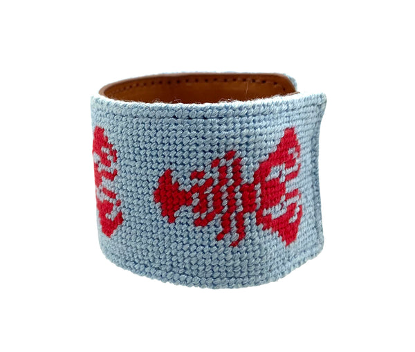 lobster needlepoint cuff