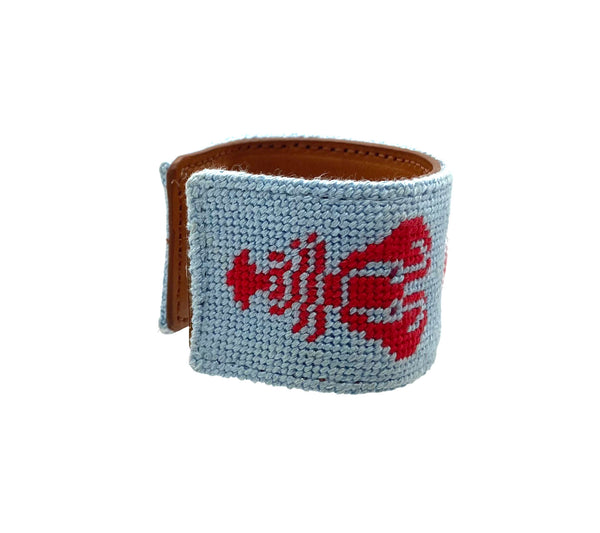 lobster needlepoint cuff