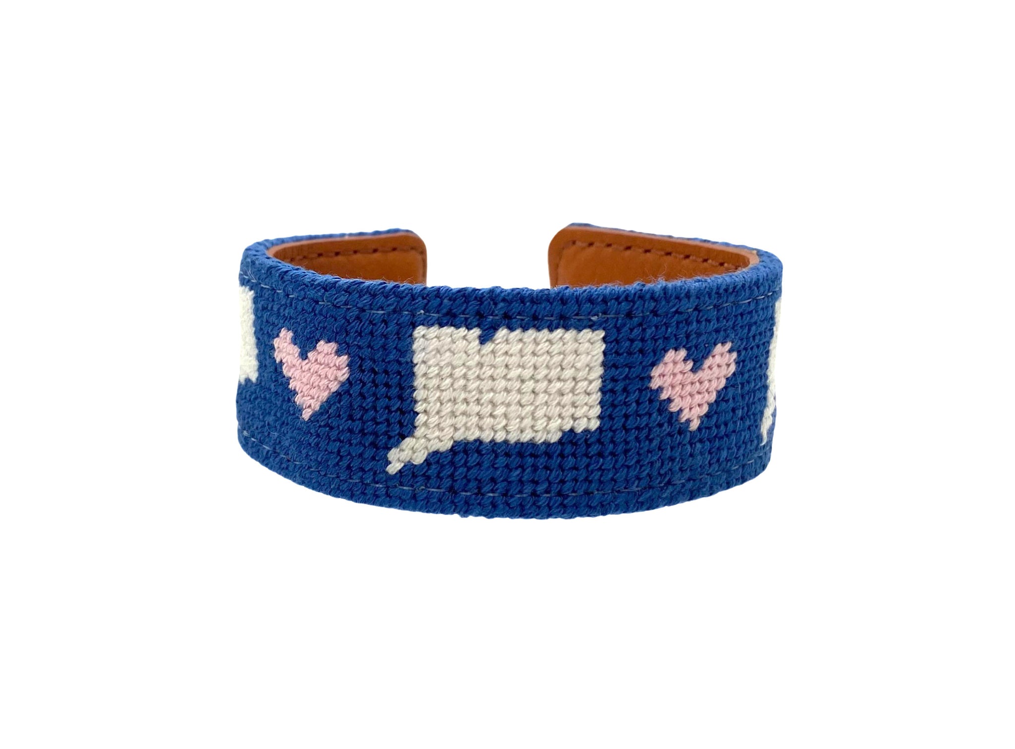 I heart CT slim needlepoint cuff