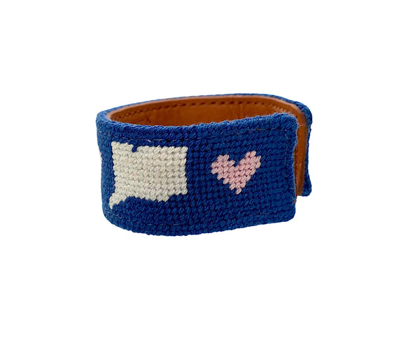 I heart CT slim needlepoint cuff
