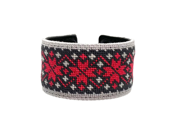 nordic needlepoint cuff