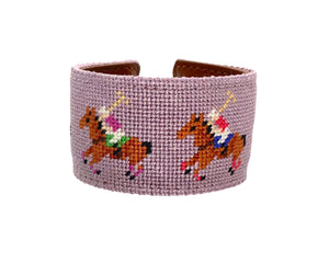 polo ponies needlepoint cuff