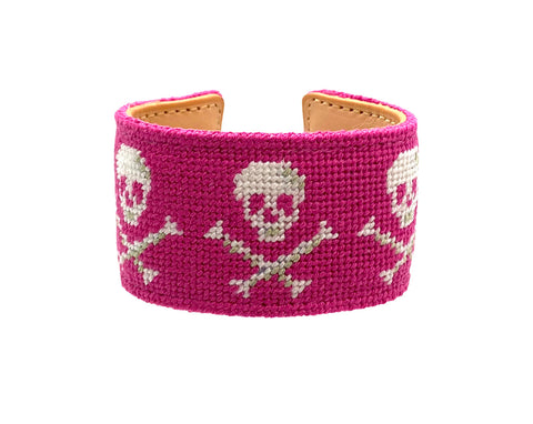 pirates pink needlepoint cuff