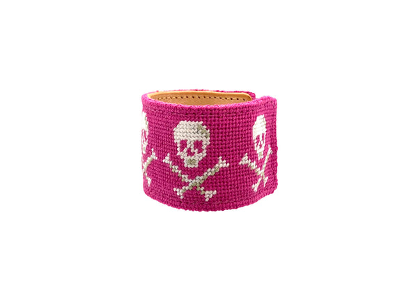 pirates pink needlepoint cuff