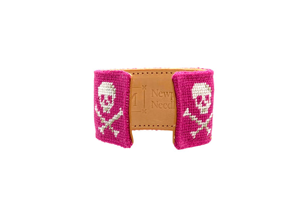 pirates pink needlepoint cuff