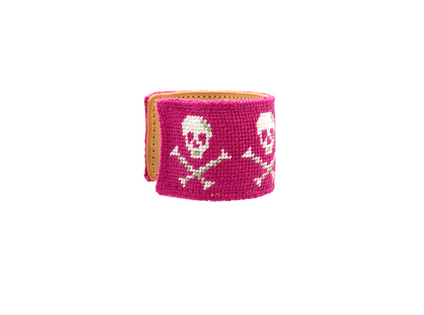 pirates pink needlepoint cuff