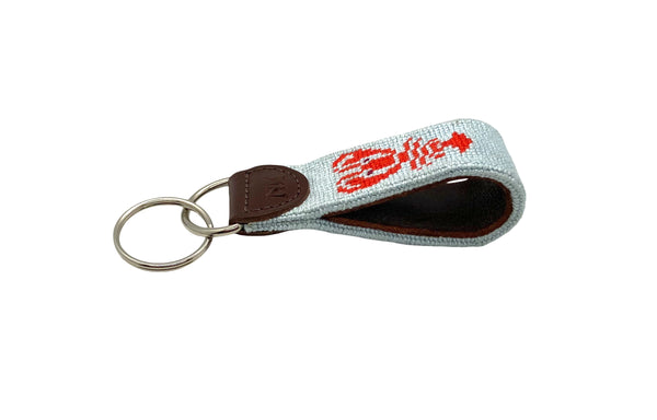 NN x Good Threads lobster needlepoint keychain