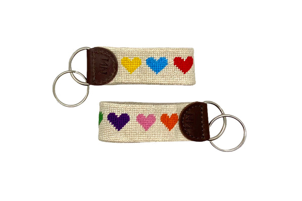 rainbow hearts keychain