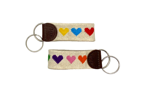 rainbow hearts keychain
