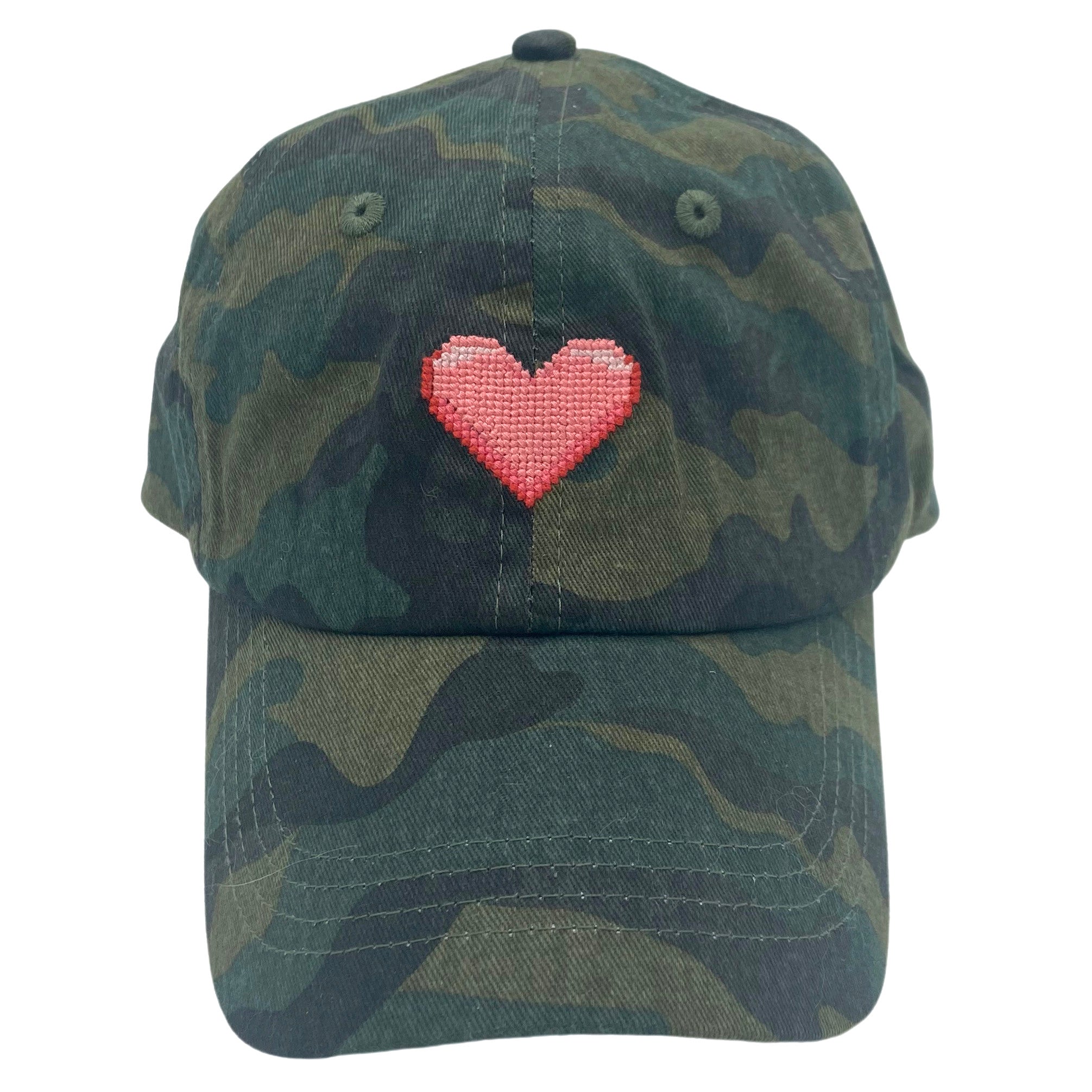 heart on camo hat