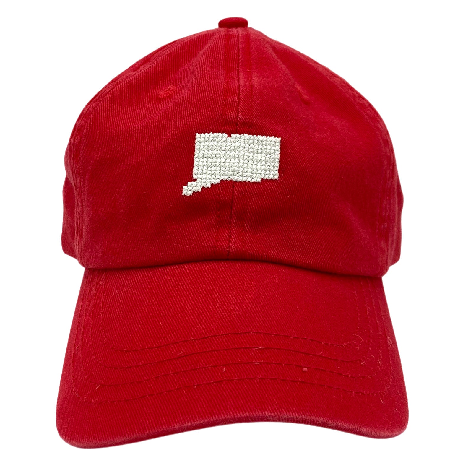 Connecticut on washed cherry red hat