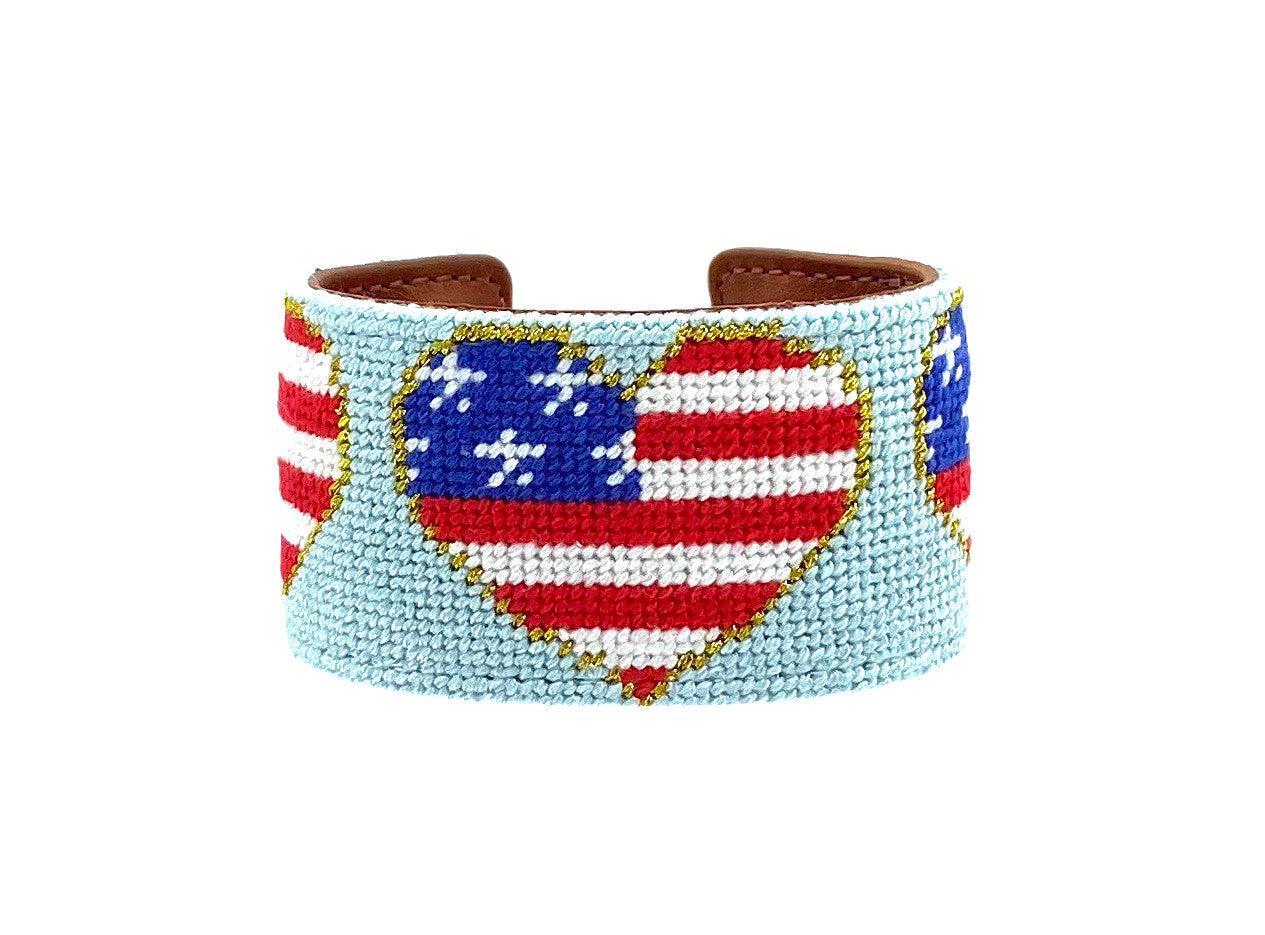 Miss Americana needlepoint cuff