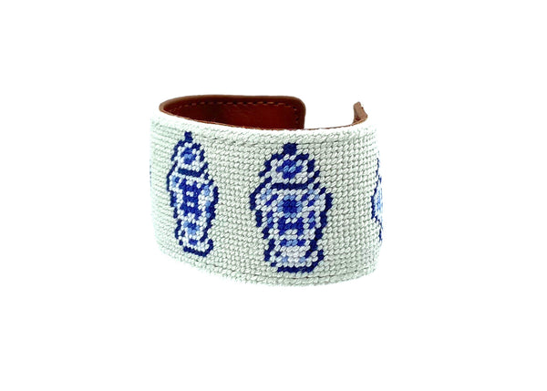 ginger jar needlepoint cuff