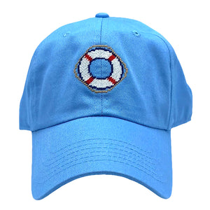 life preserver on hydrangea blue hat