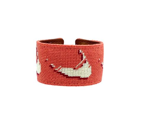 Nantucket needlepoint cuff