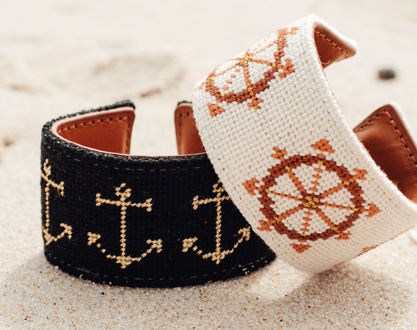 the captain needlepoint cuff