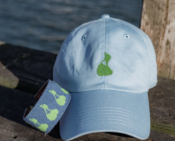 Block Island on hydrangea blue hat