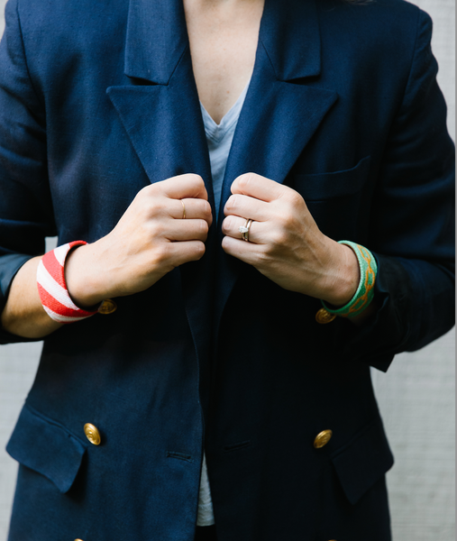 prep school needlepoint cuff