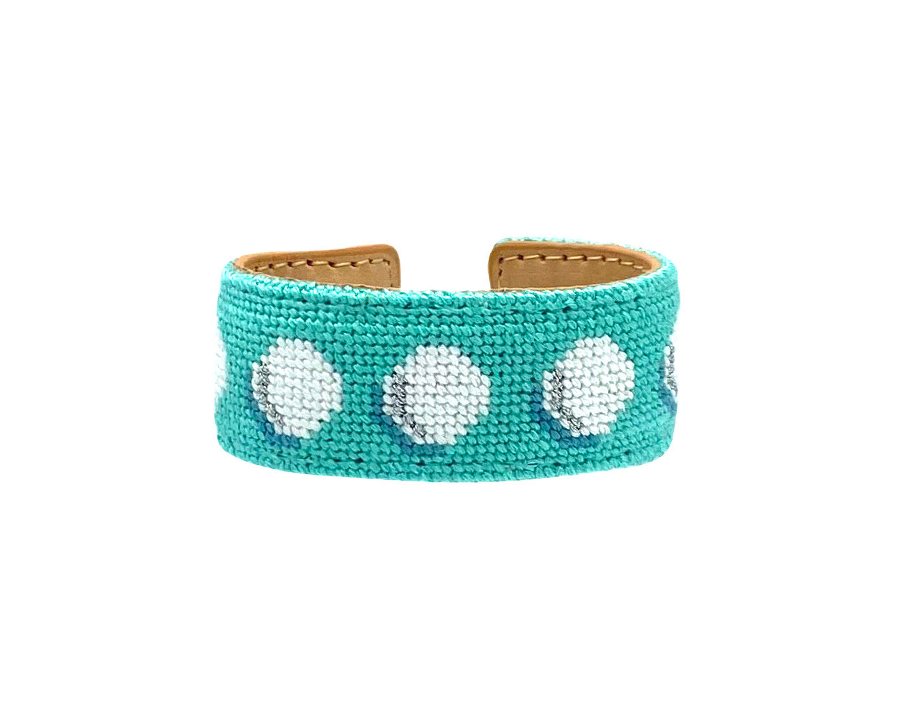faux pearls slim needlepoint cuff