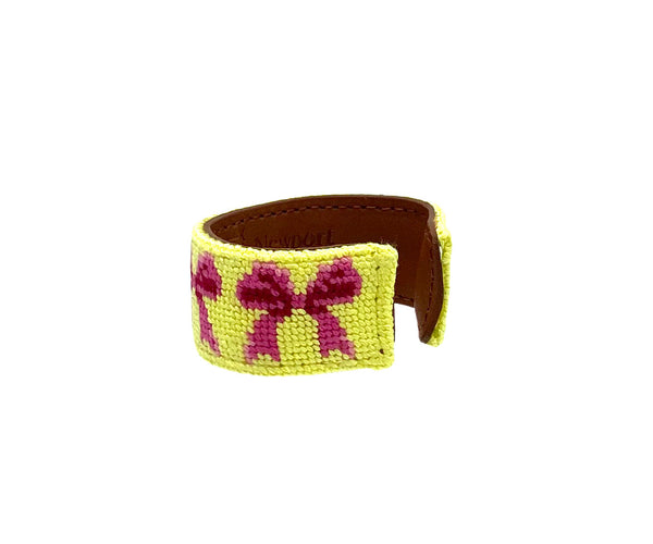 bow-tiful slim needlepoint cuff