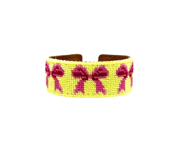 bow-tiful slim needlepoint cuff